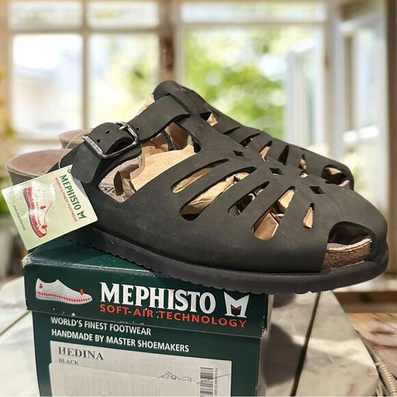 MEPHISTO Hedina Women's Leather Perforated Molded Cork Footbed Mule Sandal EU 41 - Picture 2 of 16